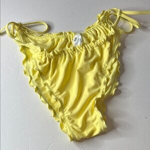Wild Fable Ruffle Side Tie Bikini Swim Bottoms Yellow XL